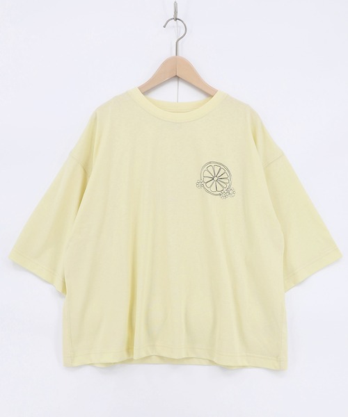ScoLar(スカラー)の「162691:スカラーレモンガール柄 接触冷感Tシャツ(Tシャツ/カットソー・レディース・ピンク/オフホワイト/イエロー/ブラック・M)」の5枚目の写真