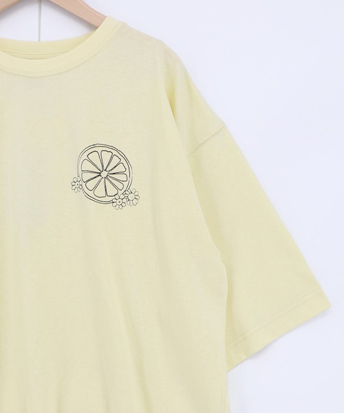 ScoLar(スカラー)の「162691:スカラーレモンガール柄 接触冷感Tシャツ(Tシャツ/カットソー・レディース・ピンク/オフホワイト/イエロー/ブラック・M)」の9枚目の写真