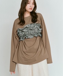 ビスチェ セット ロング Tシャツ / Layered Look: Frill Bustier & Long Sleeve Top