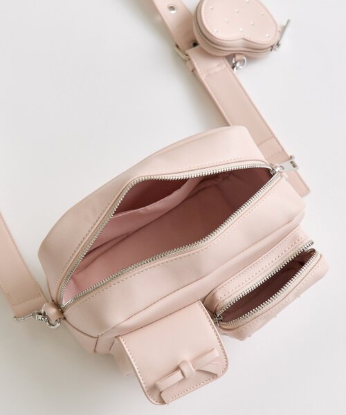 OLIVE des OLIVE(オリーブデオリーブ)の「ハートポーチ付きキラキラショルダーバッグ(ショルダーバッグ・レディース・ブラック/オフホワイト/ピンク・FREE)」の22枚目の写真