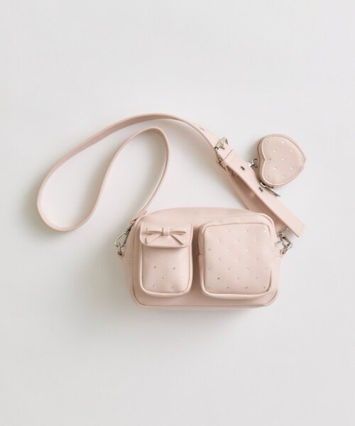 OLIVE des OLIVE(オリーブデオリーブ)の「ハートポーチ付きキラキラショルダーバッグ(ショルダーバッグ・レディース・ブラック/オフホワイト/ピンク・FREE)」の8枚目の写真