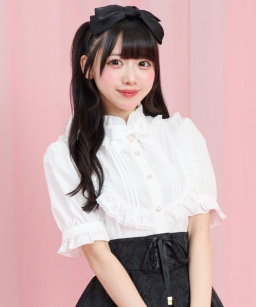 Secret Honey(シークレットハニー)の「ヨークフリルバックリボンブラウス(シャツ/ブラウス・レディース・ホワイト系その他2/ラベンダー/ブラック・MEDIUM)」の2枚目の写真
