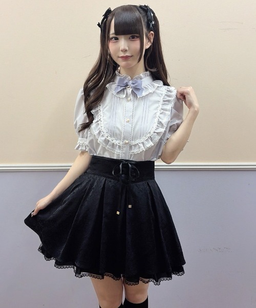 Secret Honey(シークレットハニー)の「ヨークフリルバックリボンブラウス(シャツ/ブラウス・レディース・ホワイト系その他2/ラベンダー/ブラック・MEDIUM)」の18枚目の写真