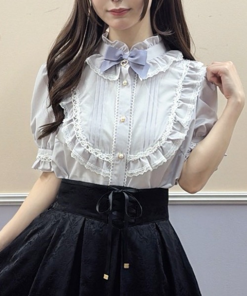 Secret Honey(シークレットハニー)の「ヨークフリルバックリボンブラウス(シャツ/ブラウス・レディース・ホワイト系その他2/ラベンダー/ブラック・MEDIUM)」の19枚目の写真