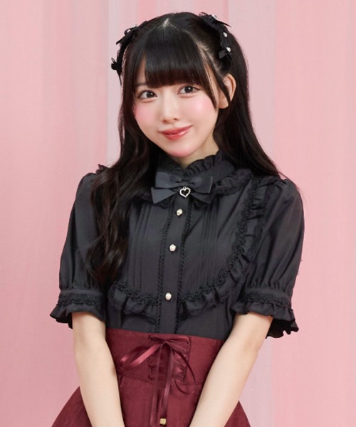 Secret Honey(シークレットハニー)の「ヨークフリルバックリボンブラウス(シャツ/ブラウス・レディース・ホワイト系その他2/ラベンダー/ブラック・MEDIUM)」の10枚目の写真