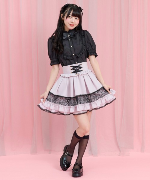 Secret Honey(シークレットハニー)の「ヨークフリルバックリボンブラウス(シャツ/ブラウス・レディース・ホワイト系その他2/ラベンダー/ブラック・MEDIUM)」の13枚目の写真