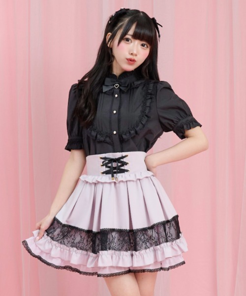 Secret Honey(シークレットハニー)の「ヨークフリルバックリボンブラウス(シャツ/ブラウス・レディース・ホワイト系その他2/ラベンダー/ブラック・MEDIUM)」の14枚目の写真