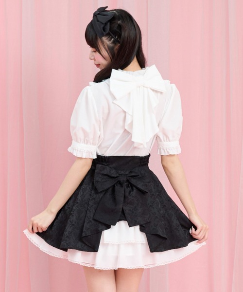 Secret Honey(シークレットハニー)の「ヨークフリルバックリボンブラウス(シャツ/ブラウス・レディース・ホワイト系その他2/ラベンダー/ブラック・MEDIUM)」の6枚目の写真