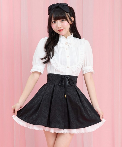 Secret Honey(シークレットハニー)の「ヨークフリルバックリボンブラウス(シャツ/ブラウス・レディース・ホワイト系その他2/ラベンダー/ブラック・MEDIUM)」の5枚目の写真