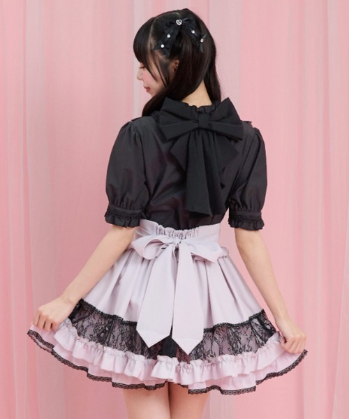 Secret Honey(シークレットハニー)の「ヨークフリルバックリボンブラウス(シャツ/ブラウス・レディース・ホワイト系その他2/ラベンダー/ブラック・MEDIUM)」の15枚目の写真