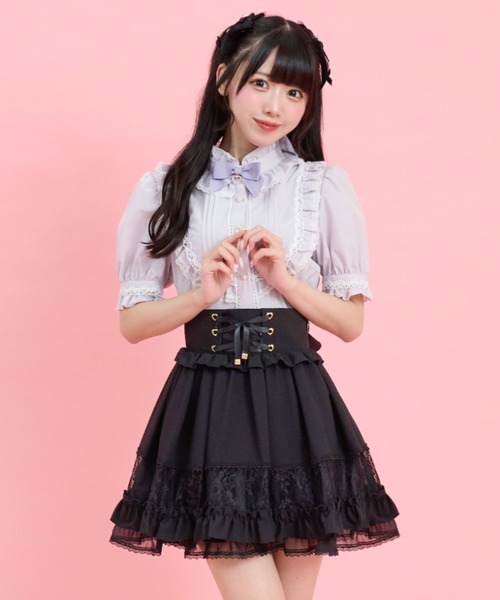 Secret Honey(シークレットハニー)の「ヨークフリルバックリボンブラウス(シャツ/ブラウス・レディース・ホワイト系その他2/ラベンダー/ブラック・MEDIUM)」の8枚目の写真