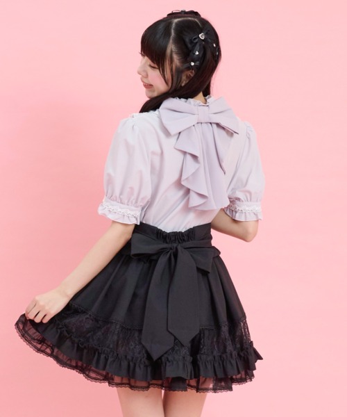 Secret Honey(シークレットハニー)の「ヨークフリルバックリボンブラウス(シャツ/ブラウス・レディース・ホワイト系その他2/ラベンダー/ブラック・MEDIUM)」の9枚目の写真