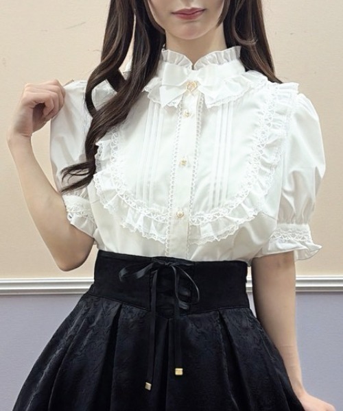 Secret Honey(シークレットハニー)の「ヨークフリルバックリボンブラウス(シャツ/ブラウス・レディース・ホワイト系その他2/ラベンダー/ブラック・MEDIUM)」の16枚目の写真