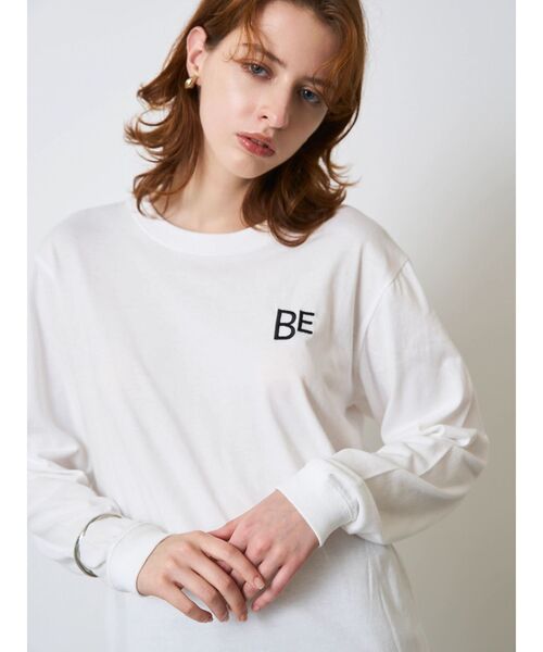 REGENCY WORKS(リージェンシーワークス)の「ベルリンロングティーシャツ(Tシャツ/カットソー・レディース・チャコールグレー/オフホワイト・FREE)」の4枚目の写真
