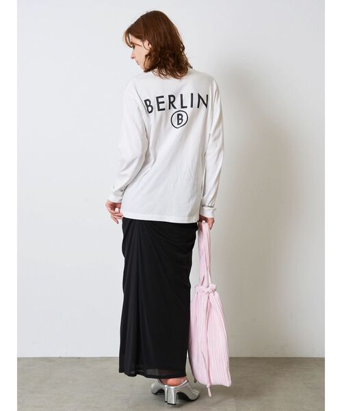 REGENCY WORKS(リージェンシーワークス)の「ベルリンロングティーシャツ(Tシャツ/カットソー・レディース・チャコールグレー/オフホワイト・FREE)」の6枚目の写真