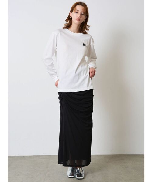 REGENCY WORKS(リージェンシーワークス)の「ベルリンロングティーシャツ(Tシャツ/カットソー・レディース・チャコールグレー/オフホワイト・FREE)」の7枚目の写真