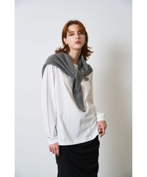 REGENCY WORKS(リージェンシーワークス)の「ベルリンロングティーシャツ(Tシャツ/カットソー・レディース・チャコールグレー/オフホワイト・FREE)」の9枚目の写真