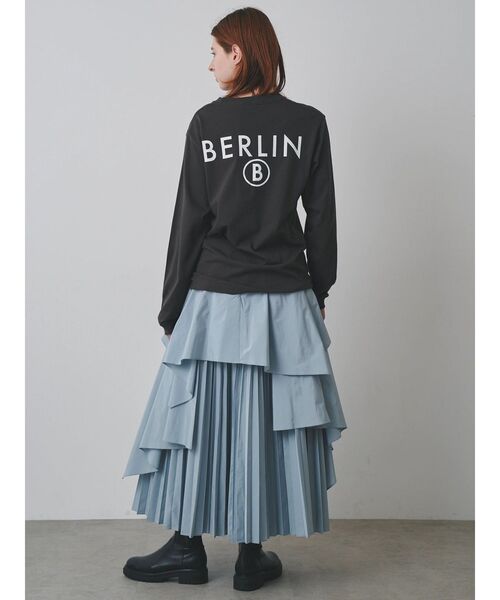 REGENCY WORKS(リージェンシーワークス)の「ベルリンロングティーシャツ(Tシャツ/カットソー・レディース・チャコールグレー/オフホワイト・FREE)」の12枚目の写真
