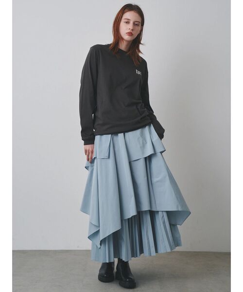 REGENCY WORKS(リージェンシーワークス)の「ベルリンロングティーシャツ(Tシャツ/カットソー・レディース・チャコールグレー/オフホワイト・FREE)」の13枚目の写真