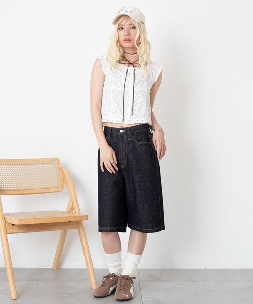 WEGO(ウィゴー)の「WEGO/コンパクトフリルブラウス(シャツ/ブラウス・レディース・ホワイト/ブルー系その他2/その他1・FREE)」の20枚目の写真