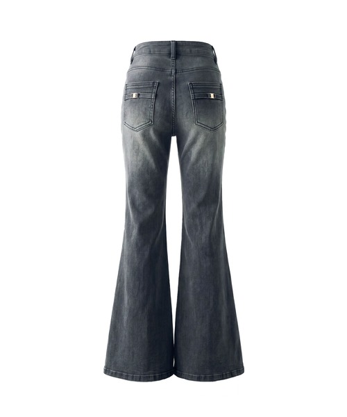 Rose Muse(ロゼミューズ)の「High stretch flare denim pants(デニムパンツ・レディース・チャコール/インディゴブルー・SMALL/MEDIUM)」の12枚目の写真