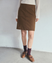 Punch Fake Suede Midi Skir_Camel(O25-SK19)