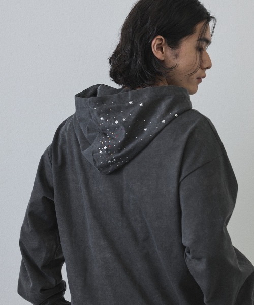 Shoowtime(ショウタイム)の「Vintage Wash Rhinestone Zip Hoodie / ウォッシュ加工ラインストーンジップパーカー(パーカー・メンズ・ネイビー・MEDIUM/LARGE/X-LARGE)」の11枚目の写真