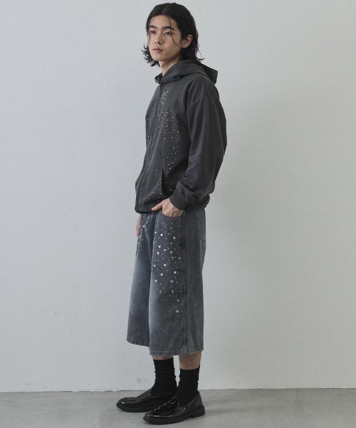 Shoowtime(ショウタイム)の「Vintage Wash Rhinestone Zip Hoodie / ウォッシュ加工ラインストーンジップパーカー(パーカー・メンズ・ネイビー・MEDIUM/LARGE/X-LARGE)」の15枚目の写真