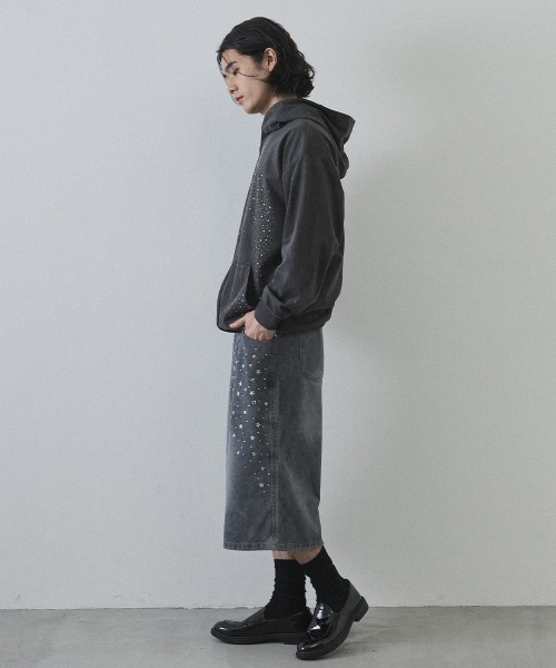 Shoowtime(ショウタイム)の「Vintage Wash Rhinestone Zip Hoodie / ウォッシュ加工ラインストーンジップパーカー(パーカー・メンズ・ネイビー・MEDIUM/LARGE/X-LARGE)」の16枚目の写真