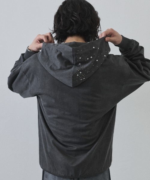 Shoowtime(ショウタイム)の「Vintage Wash Rhinestone Zip Hoodie / ウォッシュ加工ラインストーンジップパーカー(パーカー・メンズ・ネイビー・MEDIUM/LARGE/X-LARGE)」の17枚目の写真