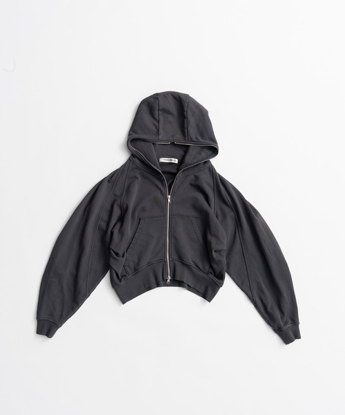 PRANK PROJECT(プランクプロジェクト)の「【2026Autumn Pre-Order】タッキングスウェットフーディ / Tucking Sweat Hoodie(パーカー・レディース・ブルー/チャコールグレー・FREE)」の12枚目の写真