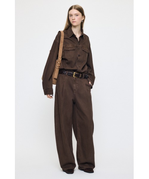 MOUSSY(マウジー)の「【26年AW新作】【EC限定】ONE HANDLE BUCKET バッグ(ショルダーバッグ・レディース・ブラウン/ライトブラック・FREE)」の12枚目の写真