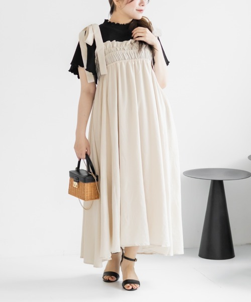 CLETTE(クレット)の「ショルダーリボンワンピース(ワンピース・レディース・ブラック/アイボリー/グレー・4L/3L/LL)」の22枚目の写真