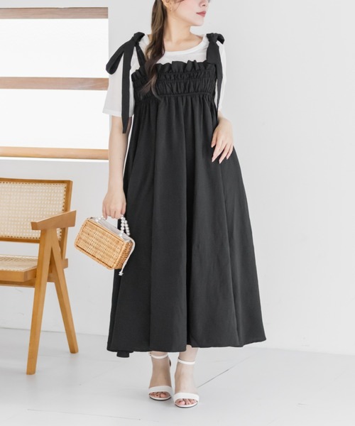 CLETTE(クレット)の「ショルダーリボンワンピース(ワンピース・レディース・ブラック/アイボリー/グレー・4L/3L/LL)」の17枚目の写真