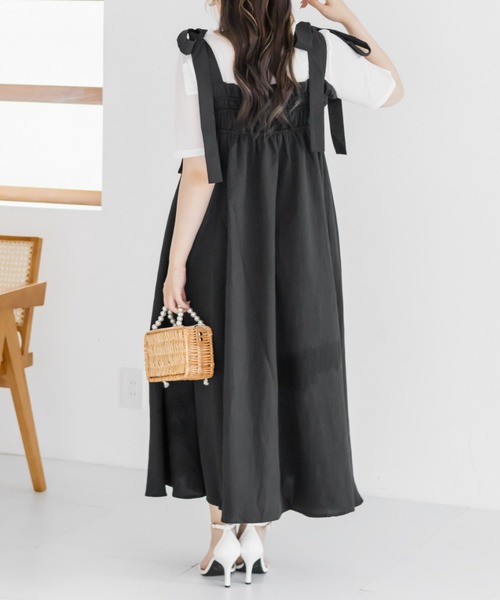 CLETTE(クレット)の「ショルダーリボンワンピース(ワンピース・レディース・ブラック/アイボリー/グレー・4L/3L/LL)」の19枚目の写真