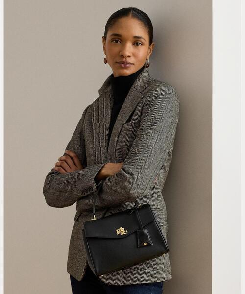 LAUREN RALPH LAUREN（ローレン ラルフ ローレン）の「ナッパ レザー スモール Farrah ソフト サッチェル（ショルダーバッグ・レディース・ブラック系1・ONE）」の7枚目の写真