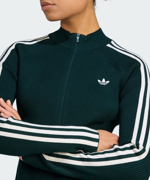 adidas(アディダス)の「アディカラー スリーストライプス スリム ニット トラックトップ / ジャージ / トラックジャケット / アディダスオリジナルス adidas Originals(ジャージ・レディース・グリーン・XX-LARGE/LARGE/MEDIUM/SMALL/X-LARGE/X-SMALL)」の4枚目の写真