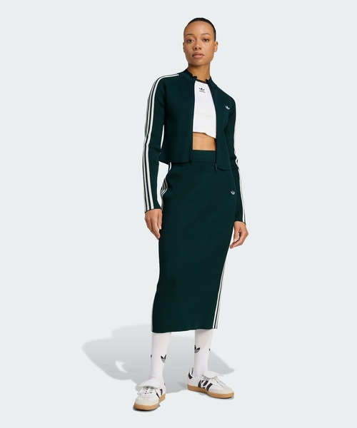 adidas(アディダス)の「アディカラー スリーストライプス スリム ニット トラックトップ / ジャージ / トラックジャケット / アディダスオリジナルス adidas Originals(ジャージ・レディース・グリーン・XX-LARGE/LARGE/MEDIUM/SMALL/X-LARGE/X-SMALL)」の3枚目の写真