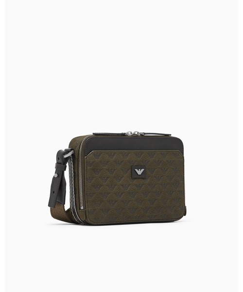 EMPORIO ARMANI(エンポリオアルマーニ)の「【エンポリオ アルマーニ】ロゴ型押し レザー クロスボディ カメラバッグ(ショルダーバッグ・メンズ・ダークネイビー/オリーブ・FREE)」の12枚目の写真