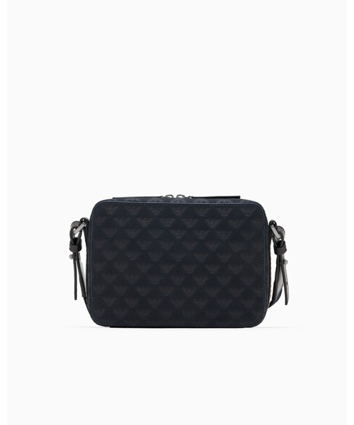 EMPORIO ARMANI(エンポリオアルマーニ)の「【エンポリオ アルマーニ】ロゴ型押し レザー クロスボディ カメラバッグ(ショルダーバッグ・メンズ・ダークネイビー/オリーブ・FREE)」の10枚目の写真