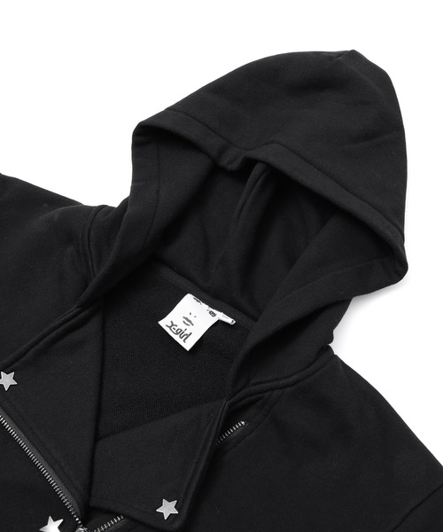X-girl(エックスガール)の「DOUBLE COLLAR ZIP UP SWEAT HOODIE(パーカー・レディース・アッシュ/ブラック・S/M)」の15枚目の写真