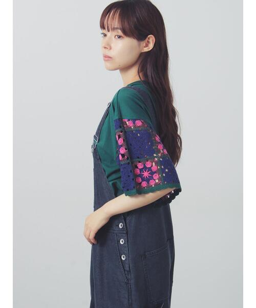 Samansa Mos2(サマンサ モスモス)の「【接触冷感】モチーフ編みコンビカットソー(Tシャツ/カットソー・レディース・ブラック/ブラウン/オフホワイト/グリーン・F)」の20枚目の写真