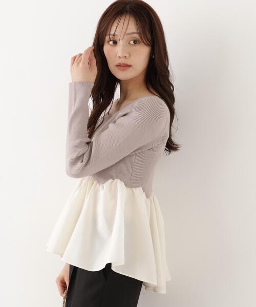PROPORTION BODY DRESSING(プロポーションボディドレッシング)の「<a>チューリップペプラムヘムニット / 1216270918(ニット/セーター・レディース・ホワイト/ブラック/グレー・FREE)」の18枚目の写真