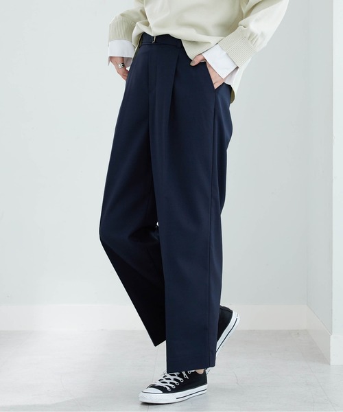 BELLUNA PLUS(ベルーナ)の「メランジストレッチ素材ワイドパンツ60丈(その他パンツ・レディース・ボルドー/チャコール/アイボリー/ネイビー・MEDIUM/LARGE/X-LARGE/SMALL)」の22枚目の写真