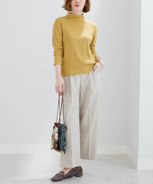 BELLUNA PLUS(ベルーナ)の「メランジストレッチ素材ワイドパンツ60丈(その他パンツ・レディース・ボルドー/チャコール/アイボリー/ネイビー・MEDIUM/LARGE/X-LARGE/SMALL)」の10枚目の写真