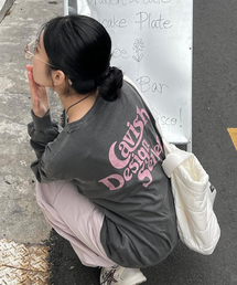 Cavish | PIGMENT SELLER LOGO LS TEE CHARCOAL(CV2ESUT552A)(Tシャツ/カットソー)