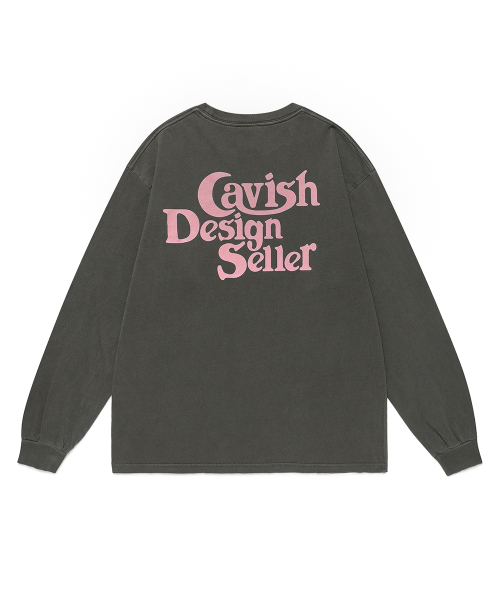 Cavish(カビシ)の「PIGMENT SELLER LOGO LS TEE CHARCOAL(CV2ESUT552A)(Tシャツ/カットソー・レディース・チャコール・SMALL/MEDIUM/LARGE/X-LARGE)」の7枚目の写真