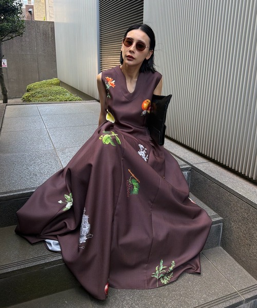 Ameri(アメリ)の「ELEANOR LINEN LIKE DRESS(ドレス・レディース・ブラウン/ブラック/アイボリー・SMALL/MEDIUM)」の21枚目の写真