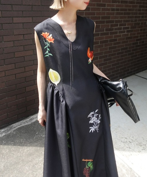 Ameri(アメリ)の「ELEANOR LINEN LIKE DRESS(ドレス・レディース・ブラウン/ブラック/アイボリー・SMALL/MEDIUM)」の14枚目の写真