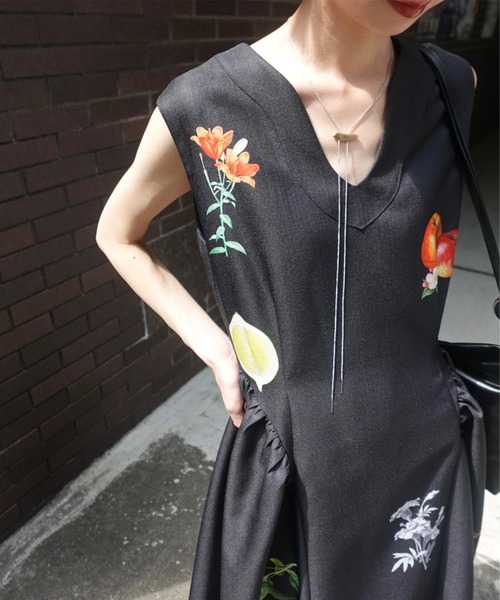 Ameri(アメリ)の「ELEANOR LINEN LIKE DRESS(ドレス・レディース・ブラウン/ブラック/アイボリー・SMALL/MEDIUM)」の15枚目の写真